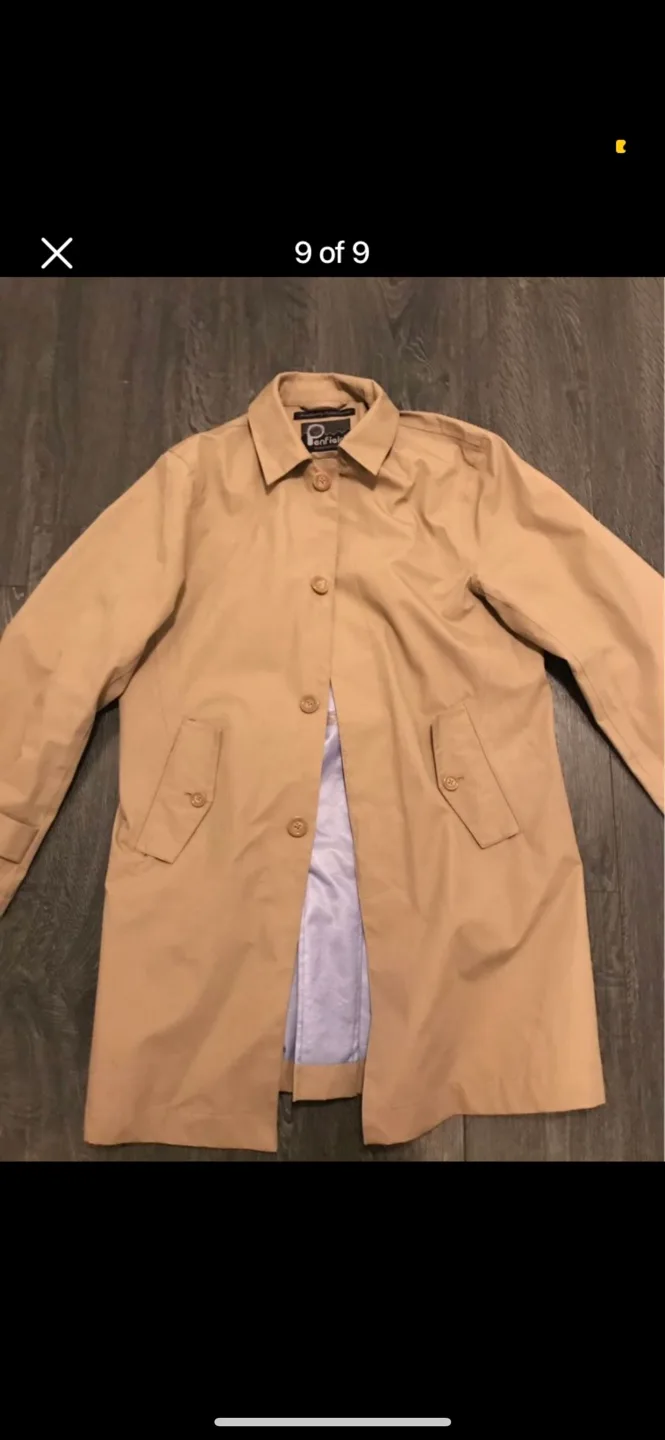 PenField Beige Hooded Trench Coat Large