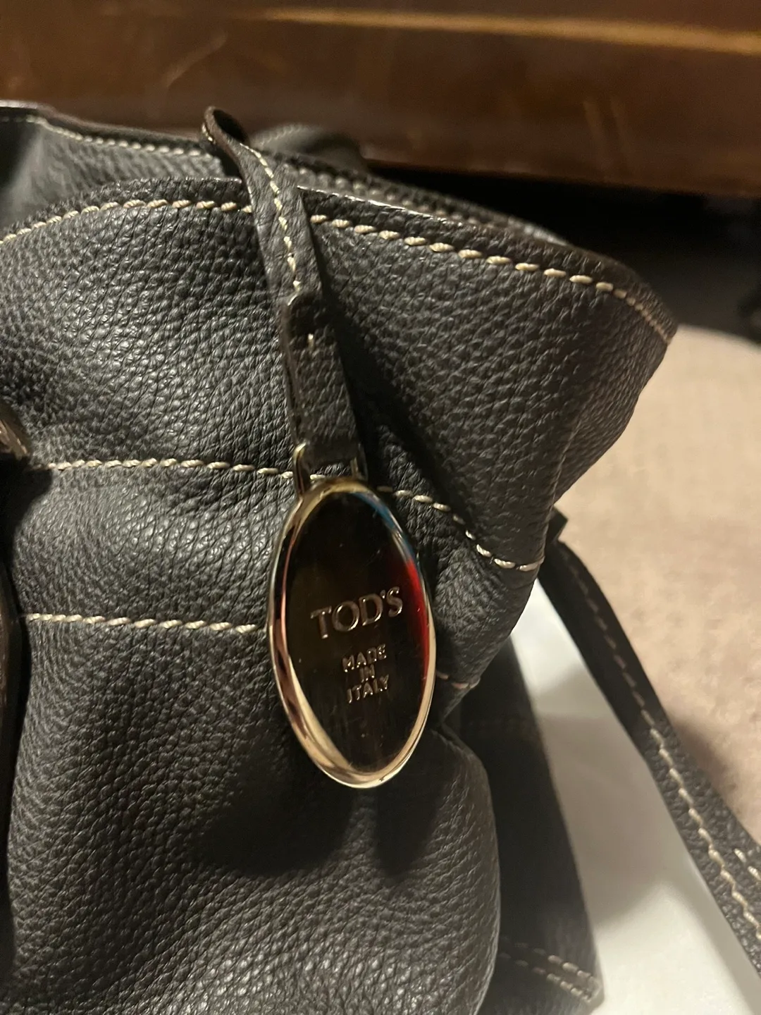 TOD'S Brown Leather Tote Bag image indicator(3)