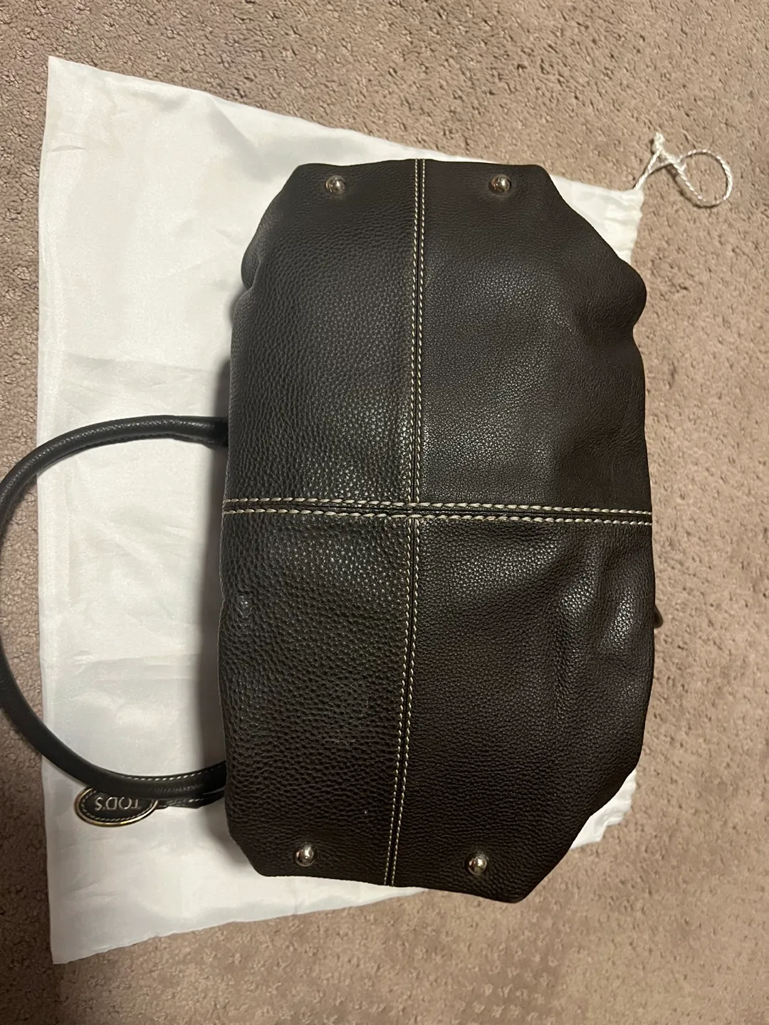 TOD'S Brown Leather Tote Bag image indicator(7)