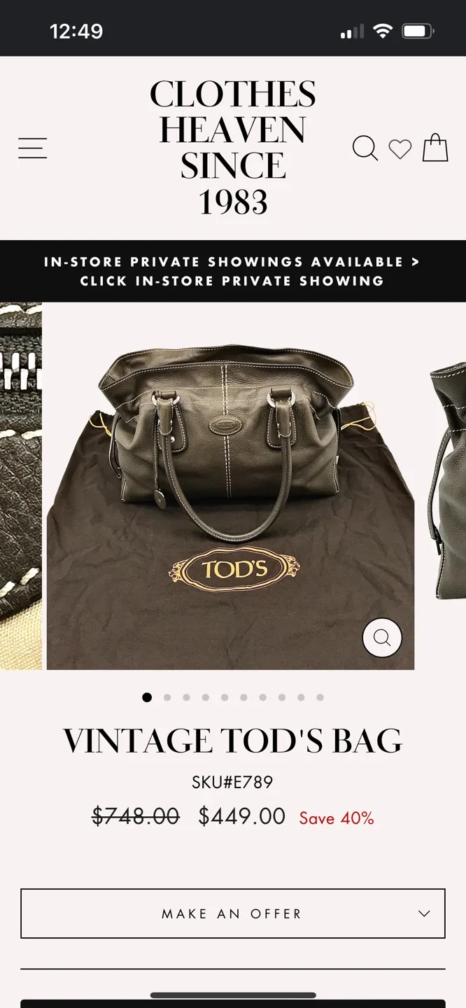 TOD'S Brown Leather Tote Bag image indicator(8)