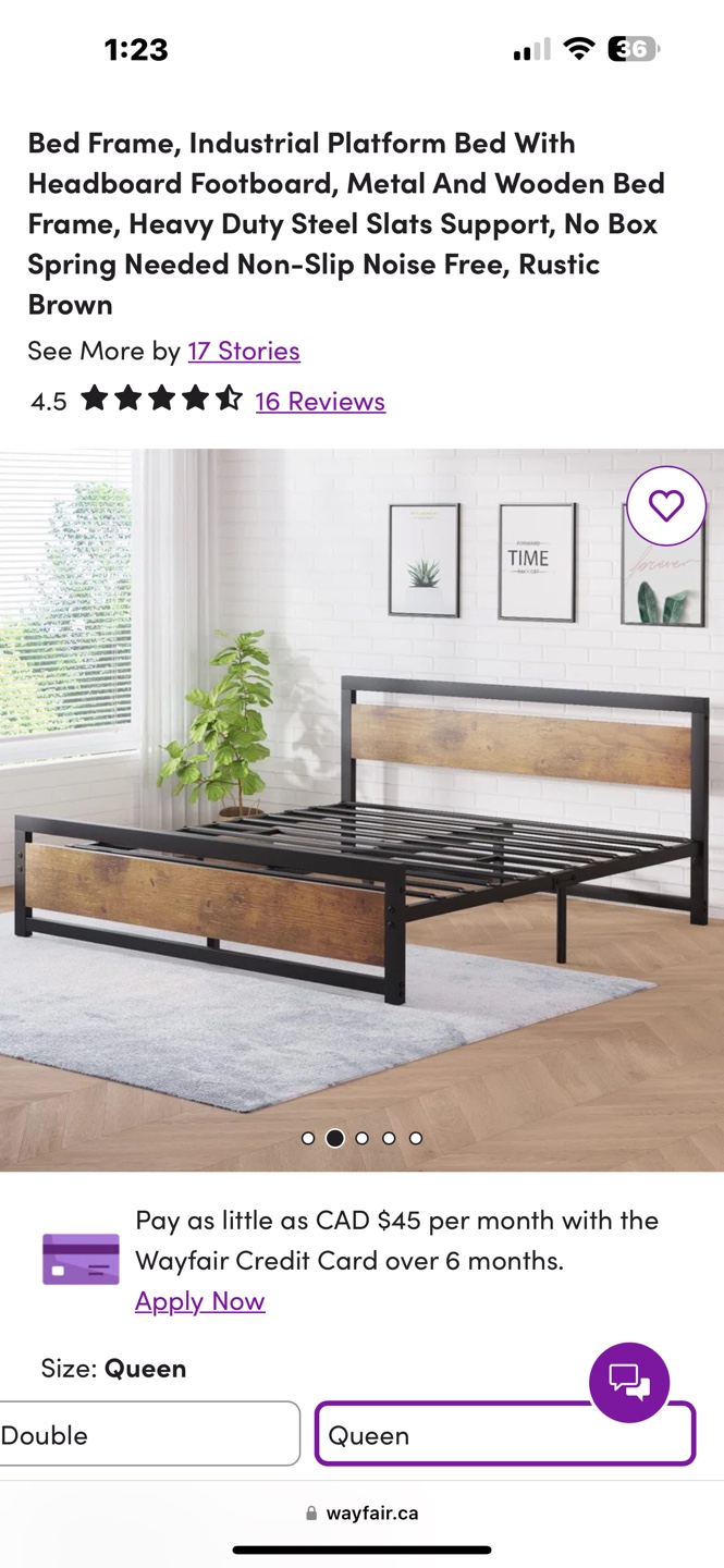 Queen Size Industrial Platform Bed Frame - photo 2