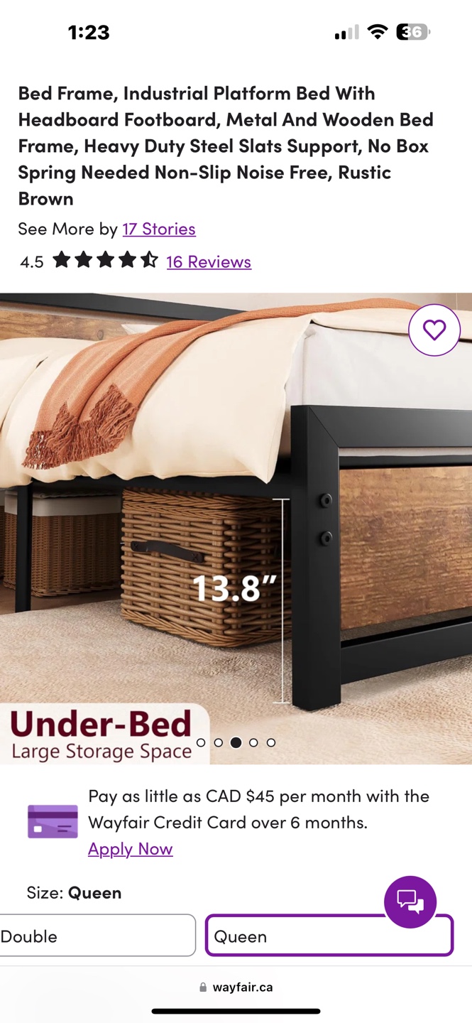 Queen Size Industrial Platform Bed Frame - photo 3