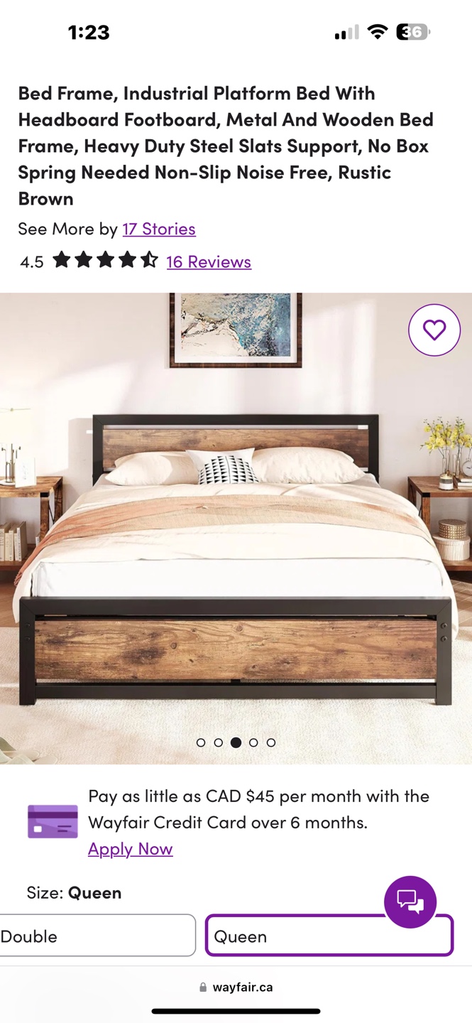 Queen Size Industrial Platform Bed Frame - photo 4