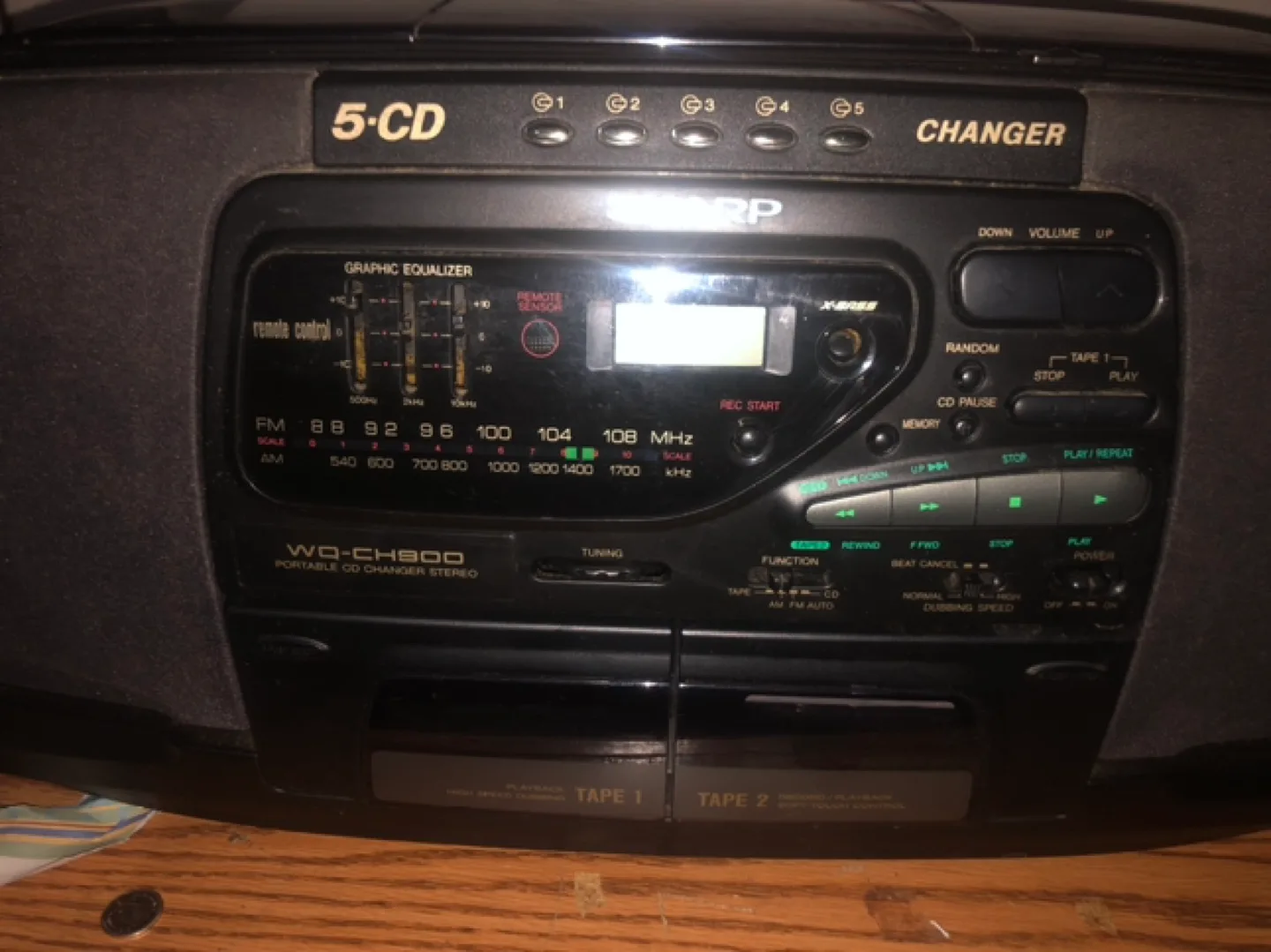 Vintage Sharp WG-CH800 5-Disc CD Changer and Tape Deck image indicator(2)