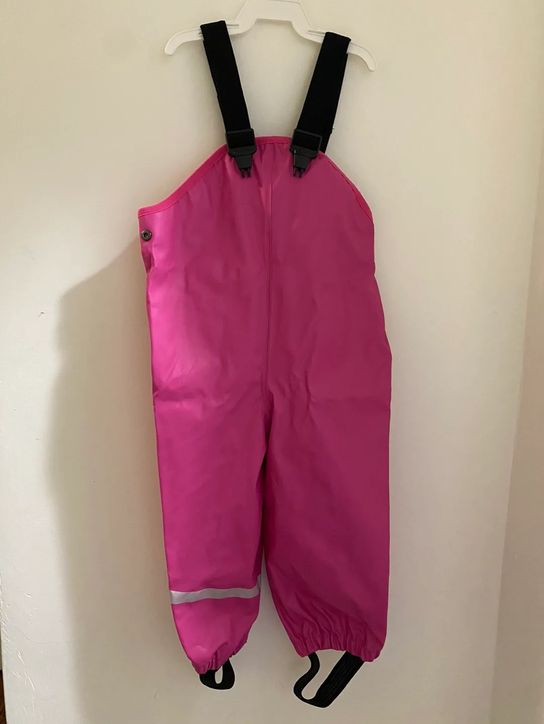 Pink Children's Rain Pants with Straps | 1.5-2 years old thumbnail