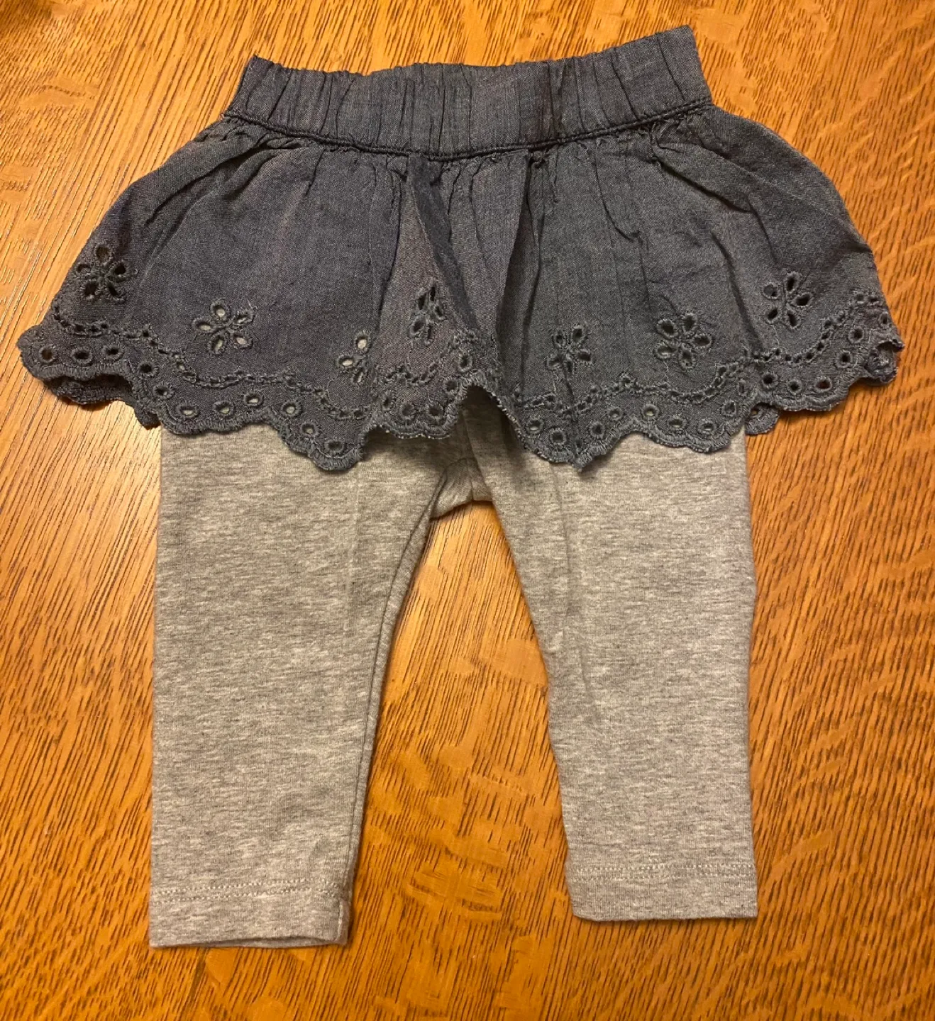 Baby Gap Leggings with Denim Overlay Skirt - 0-3 Months thumbnail