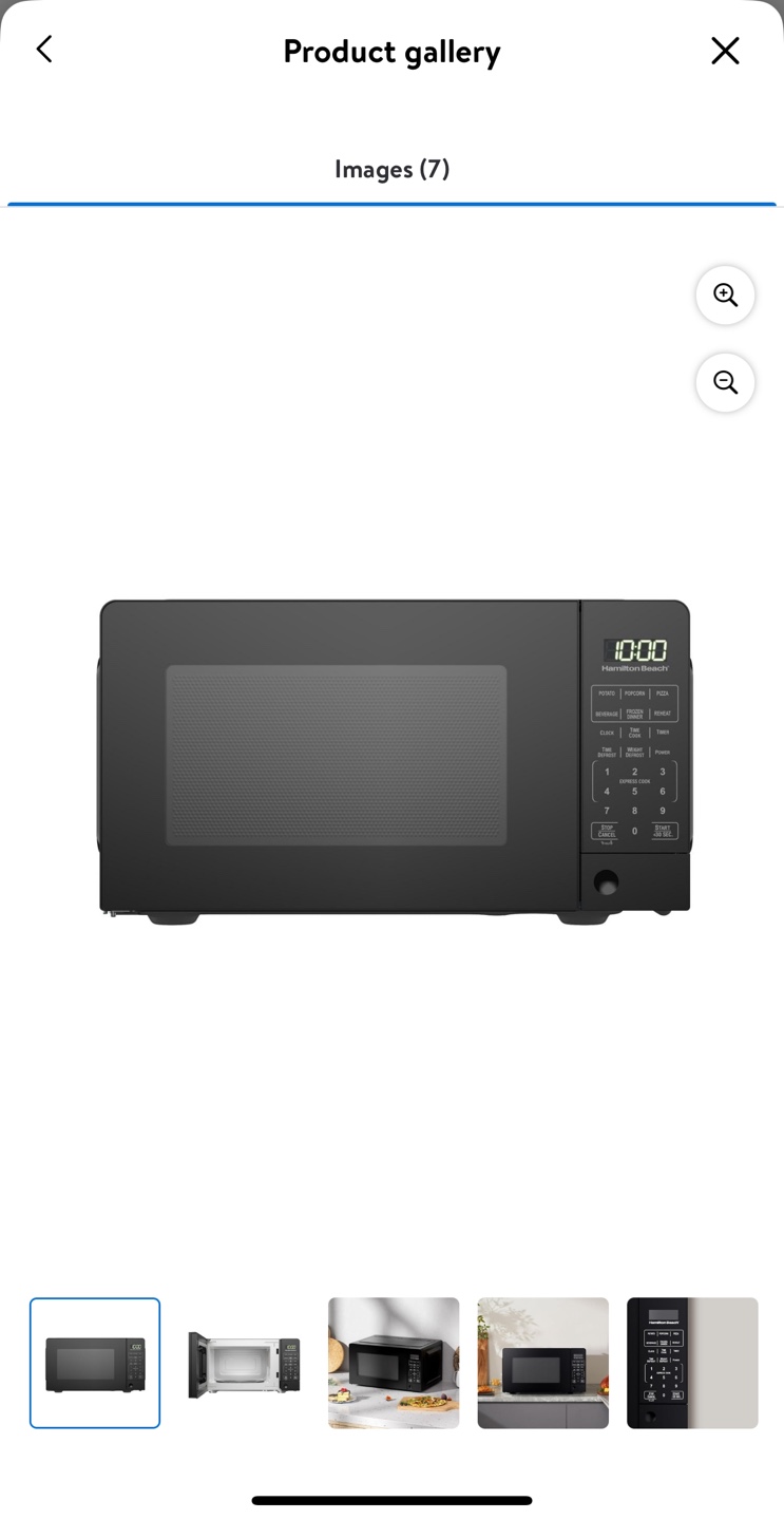 Microwave - brand: Hamilton Beach Black 0.7 cu ft. - photo 2
