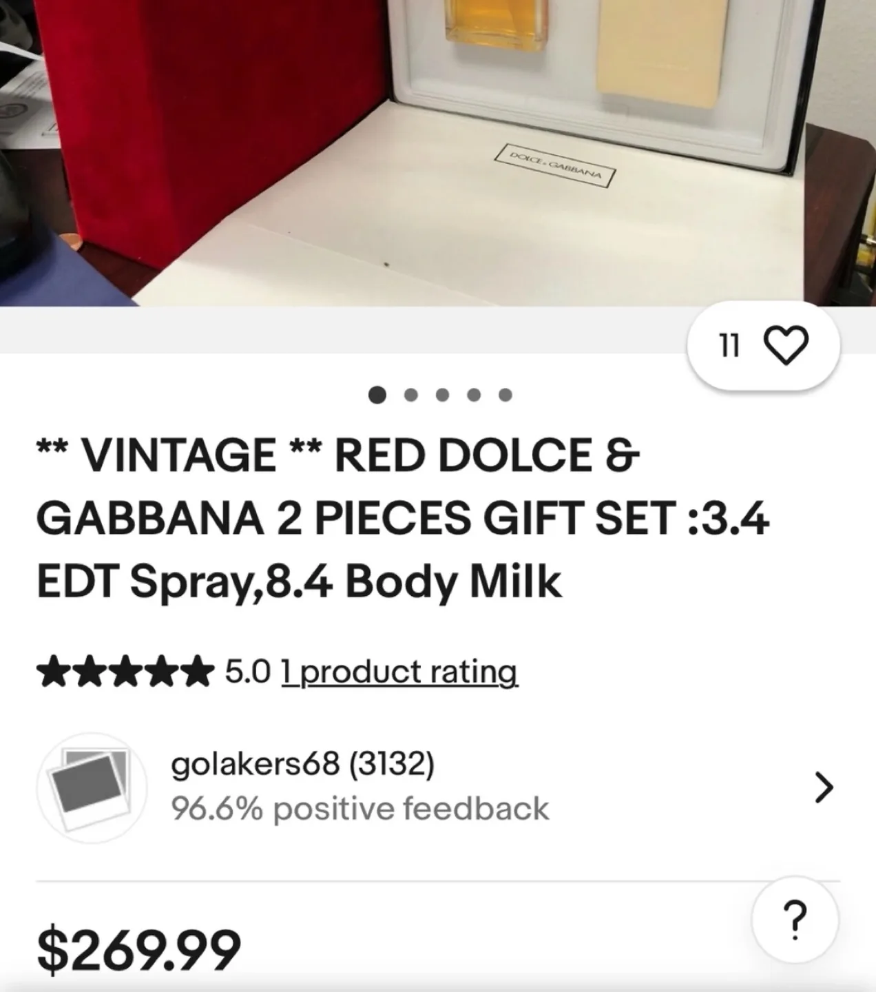 🍓BRAND NEW! REG $350-$500 RARE RED DOLCE & GABBANA 4 PCS SET image indicator(4)