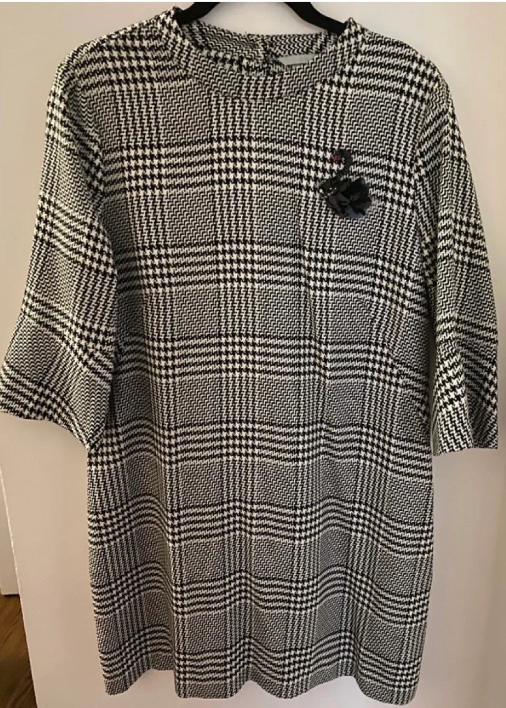 H&M Houndstooth Mini Dress Sz 14 thumbnail