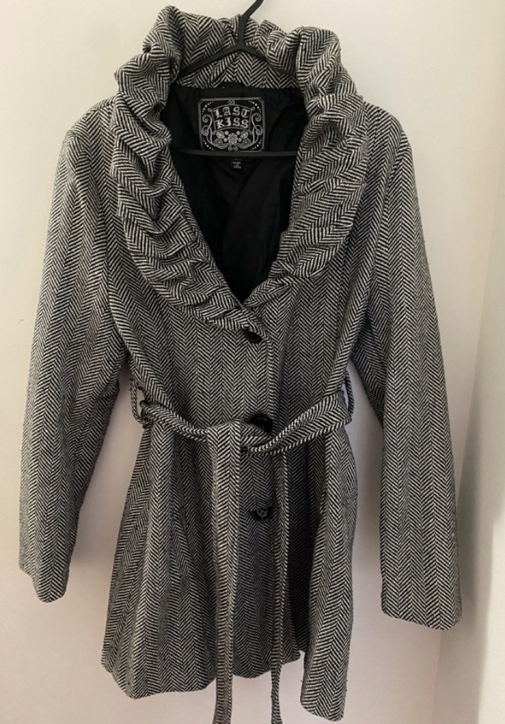 Last Kiss Women's Herringbone Coat Size L