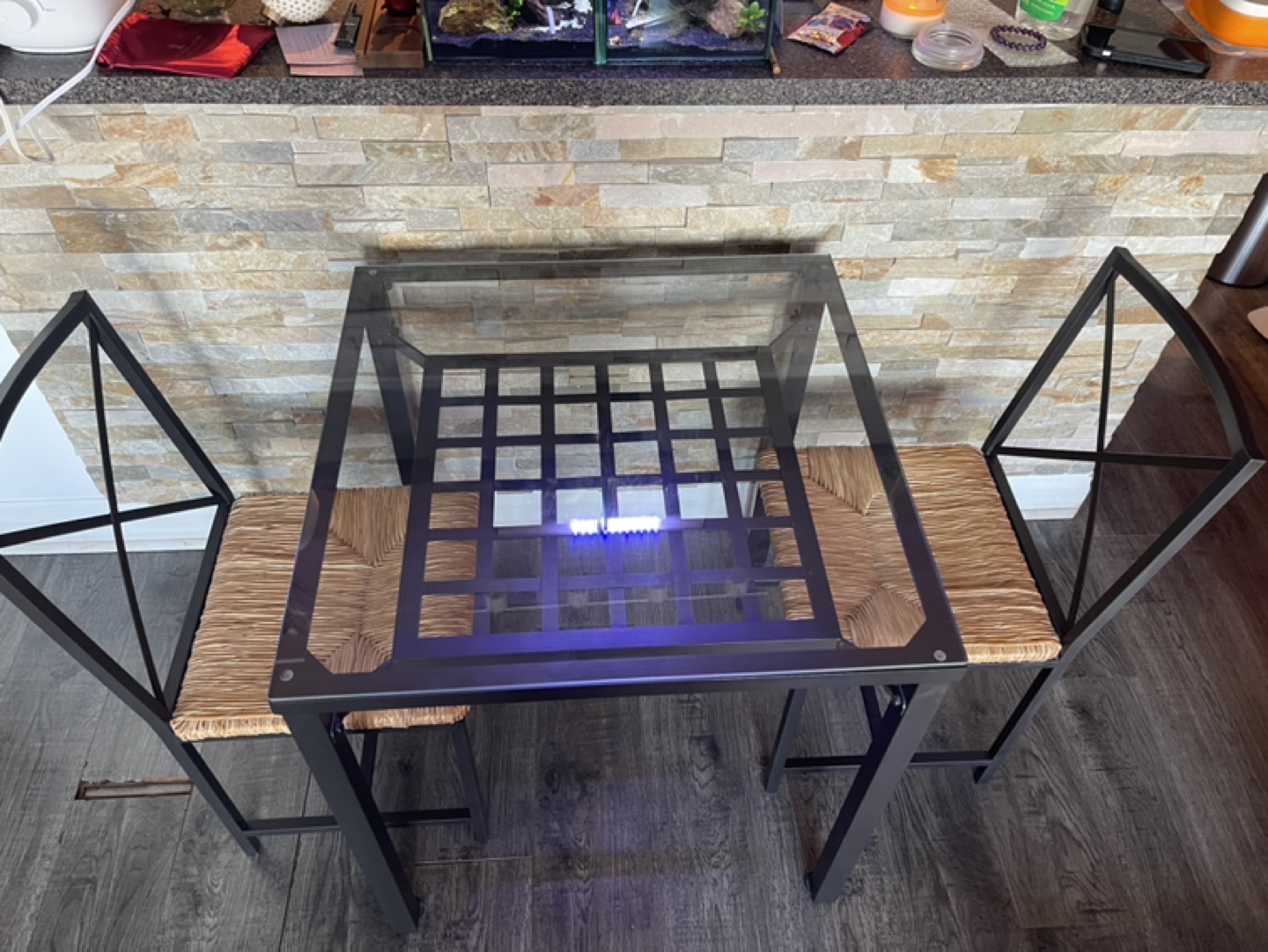 Glass-top Dining Table Set with Two Chairs - photo 2