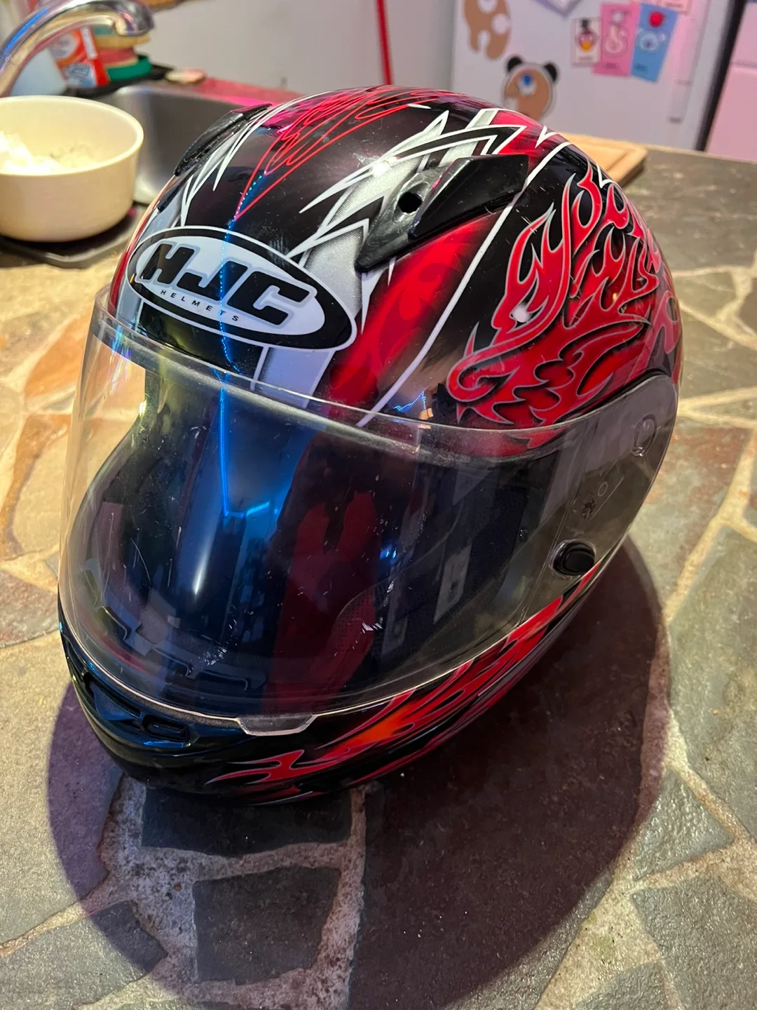 HJC Red Dragon CL-15 Full Face Motorcycle Helmet (Medium)(EUC) image indicator(3)