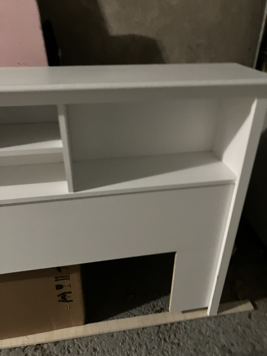 White Queen or King Headboard with Built-in Shelving - photo 3