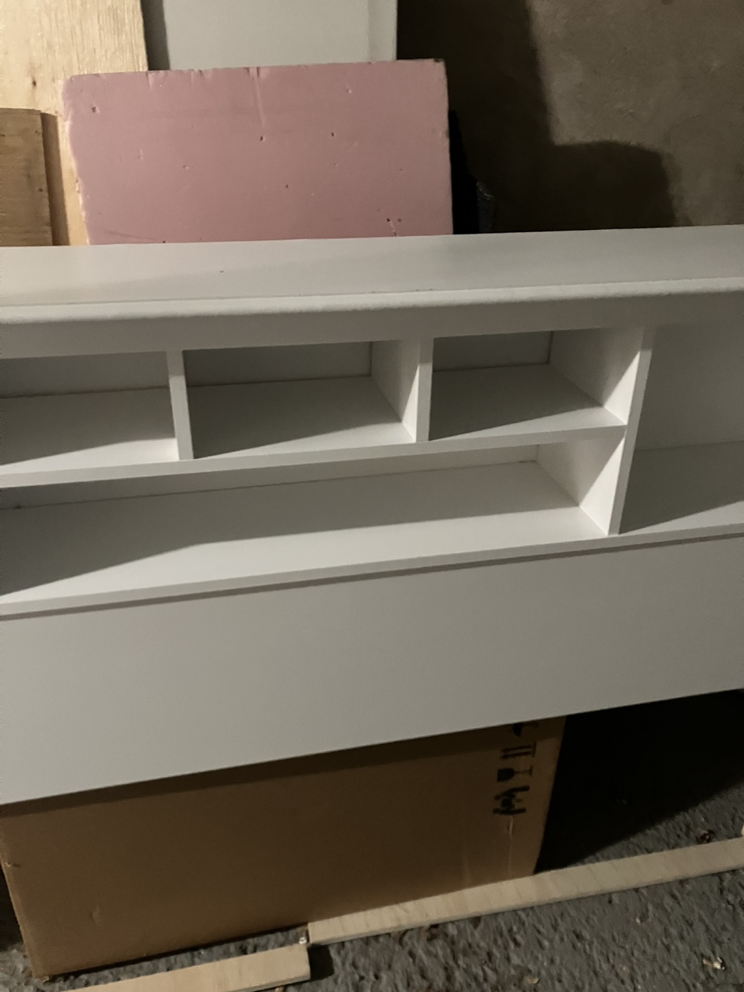White Queen or King Headboard with Built-in Shelving - photo 2