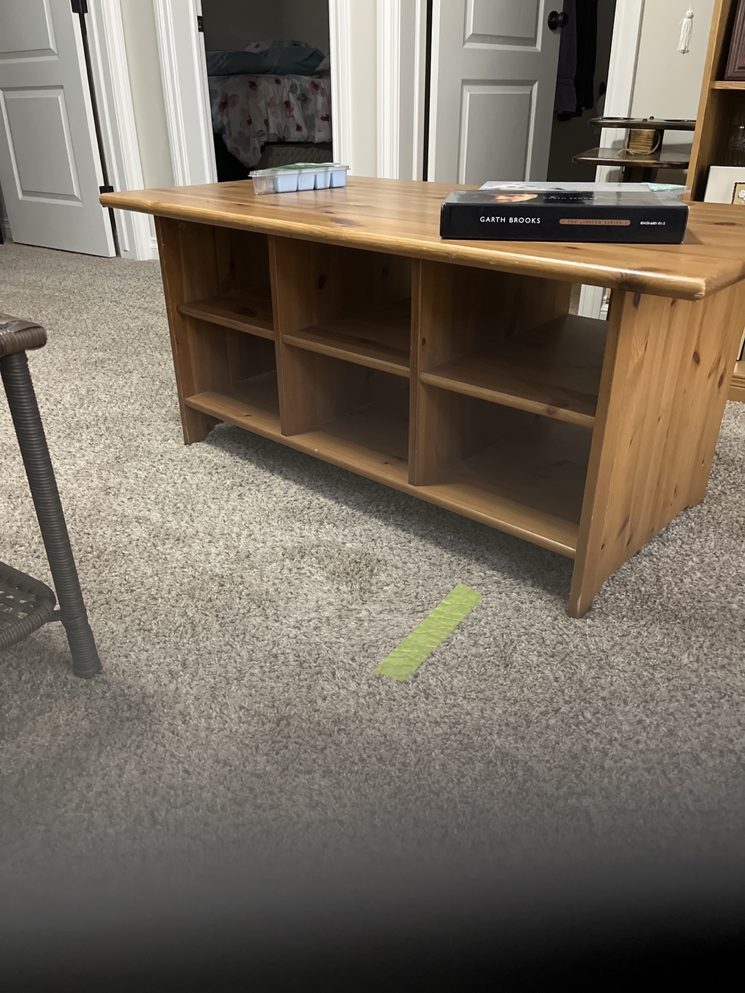 Wooden Coffee Table with Shelves