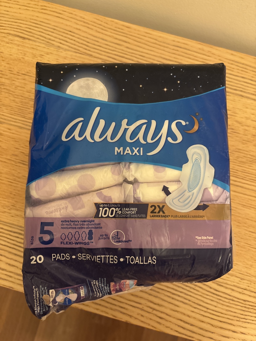 Always Maxi Overnight Pads with Flexi-Wings