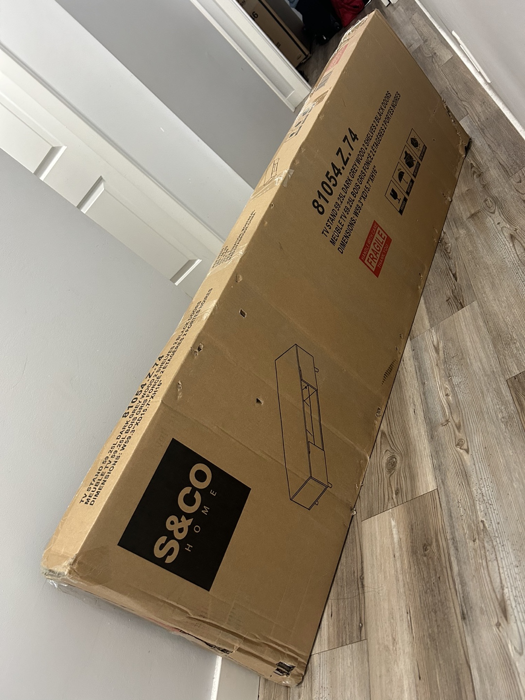 S&CO Home TV Stand - Dark Grey, New in Box