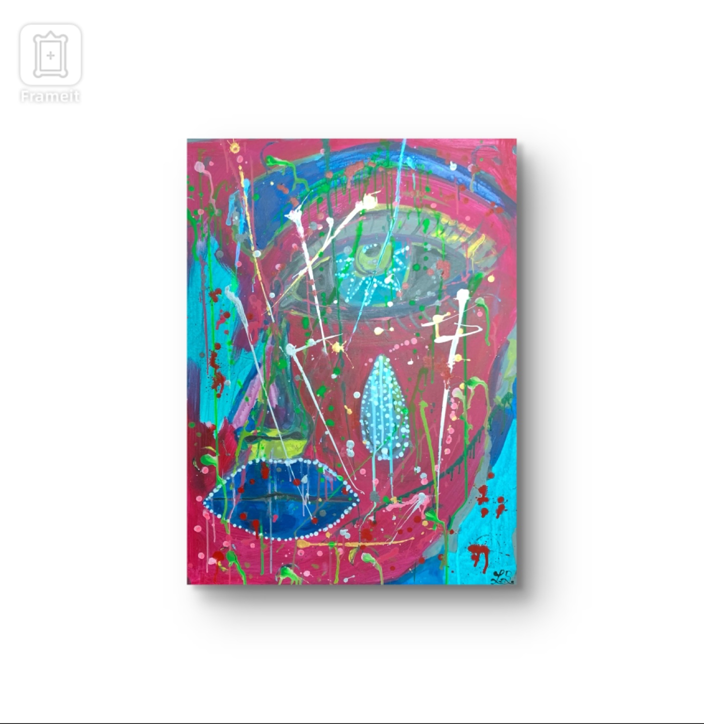Vibrant Abstract Painting - Eye and Lips - photo 2