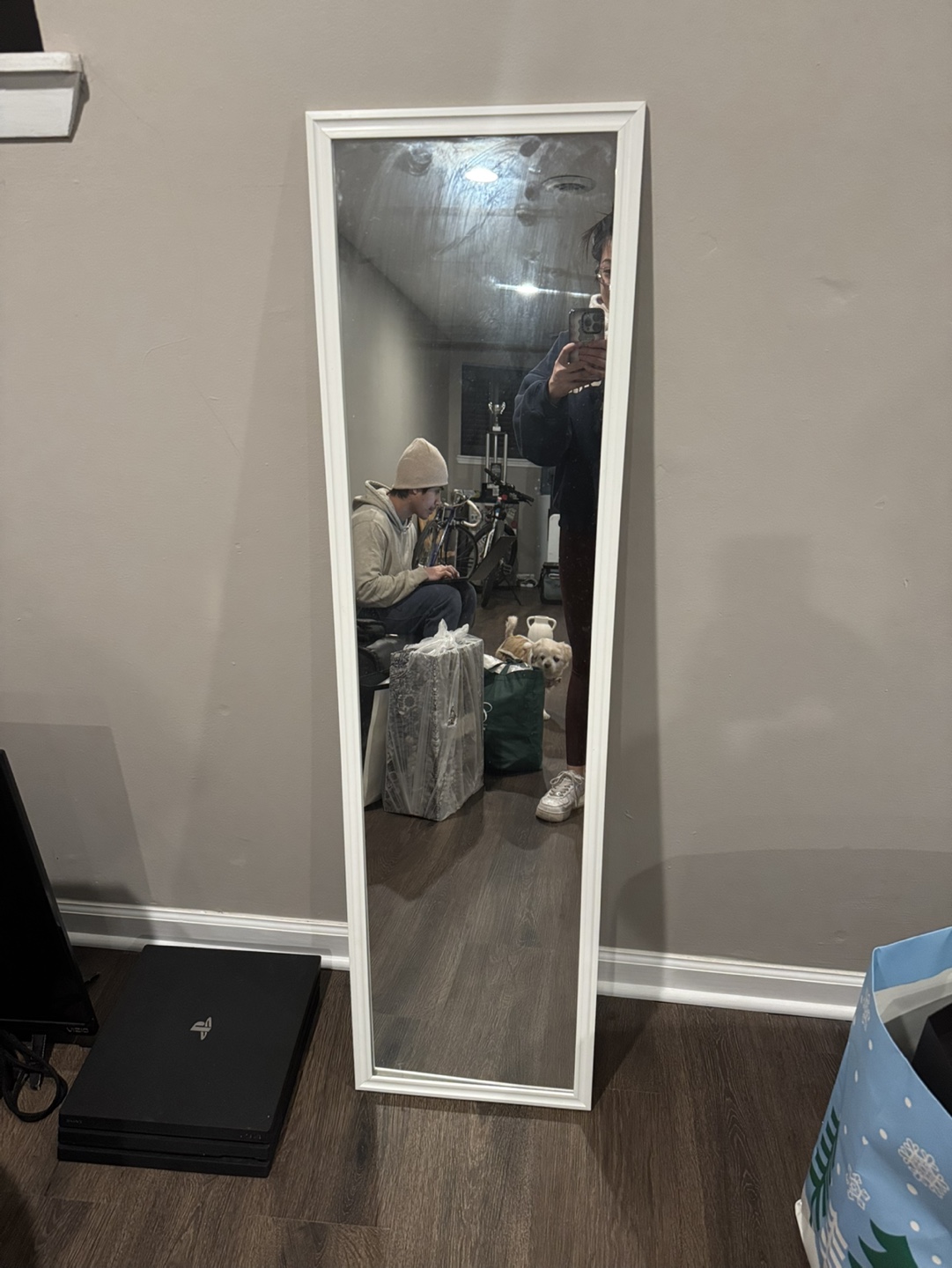 Full Length White Frame Mirror