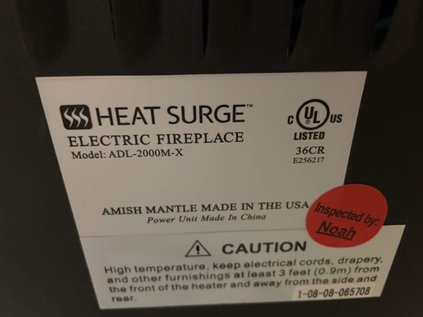 Heat Surge Electric Fireplace with Amish Mantle - photo 2