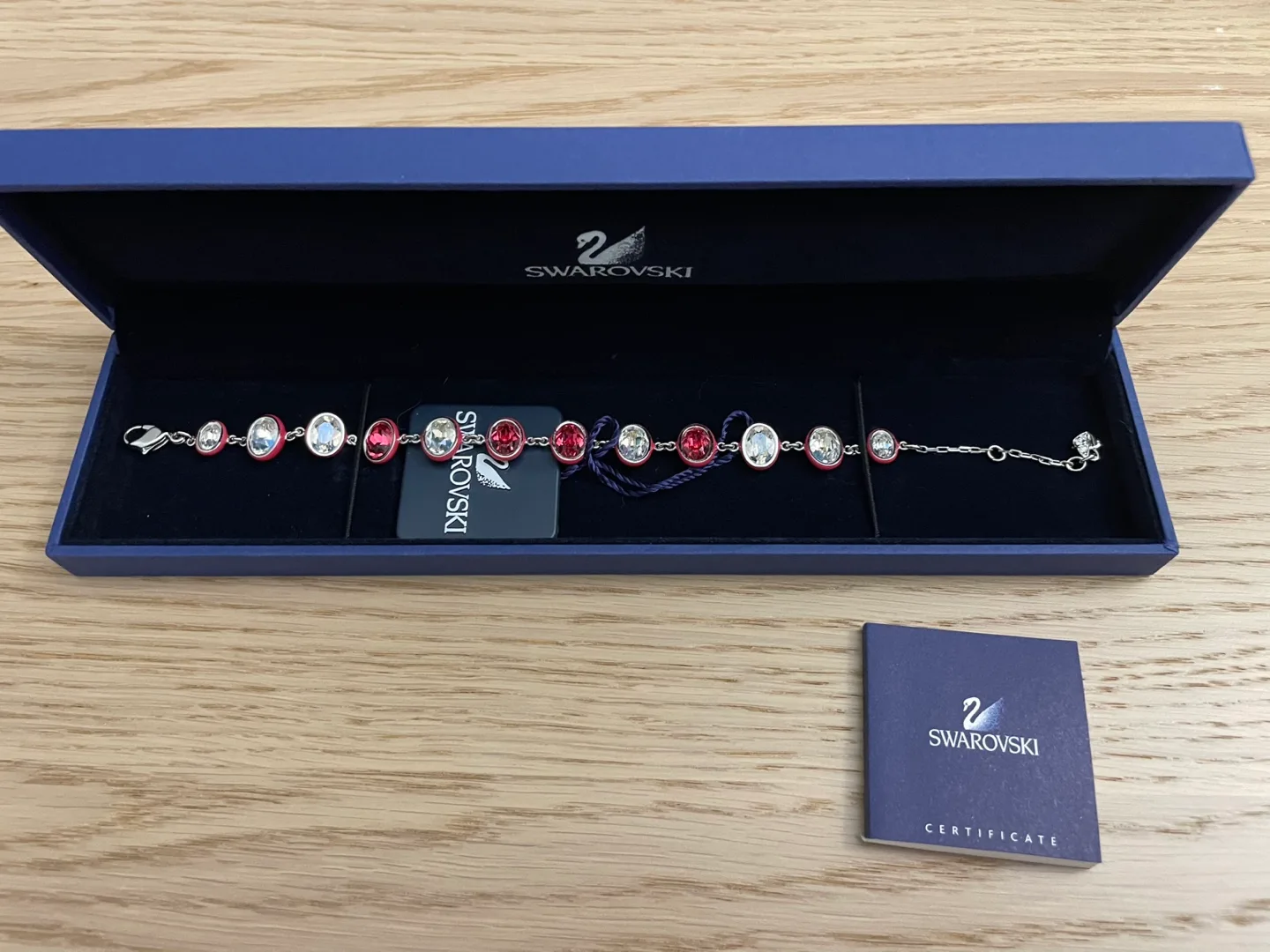 Swarovski Bracelet with Red and Clear Crystals thumbnail