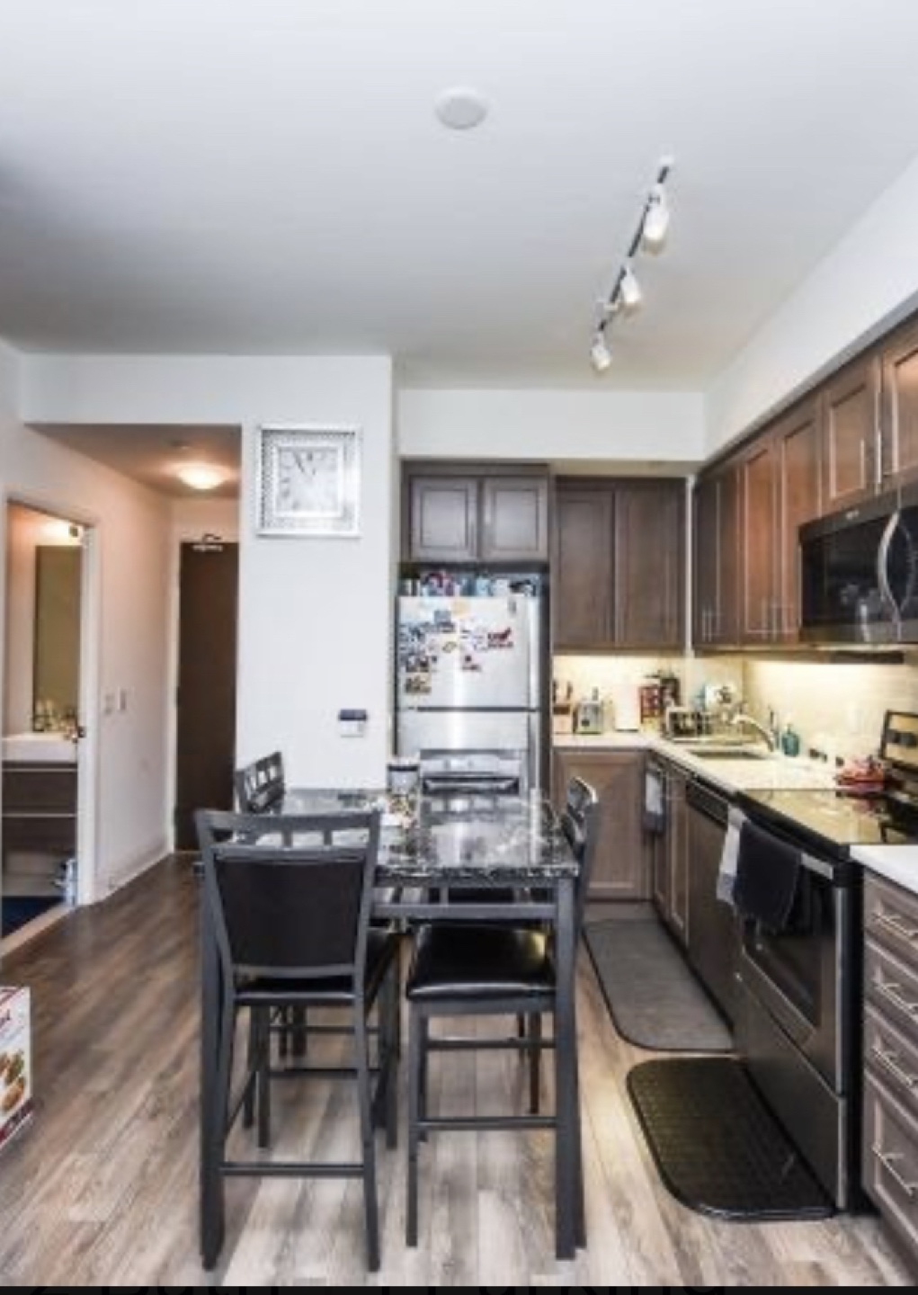Black Kitchen Table with Four Stools - photo 2
