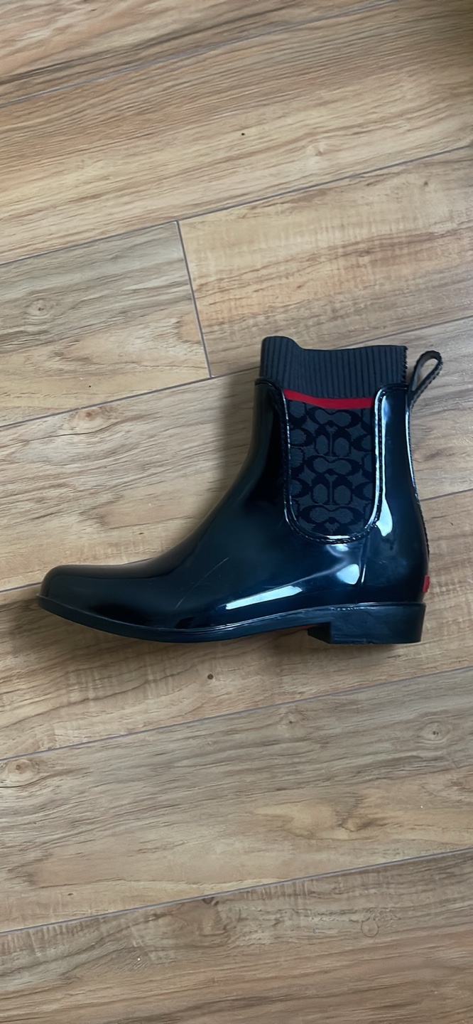 Coach Black Rain Boots Size 7