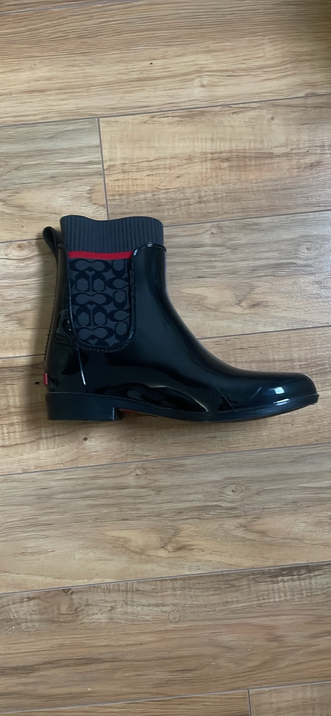 Coach Black Rain Boots Size 7 - photo 2