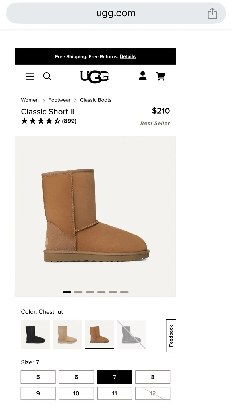 UGG Classic Mini Boots - Size 7 - Chestnut image indicator(9)