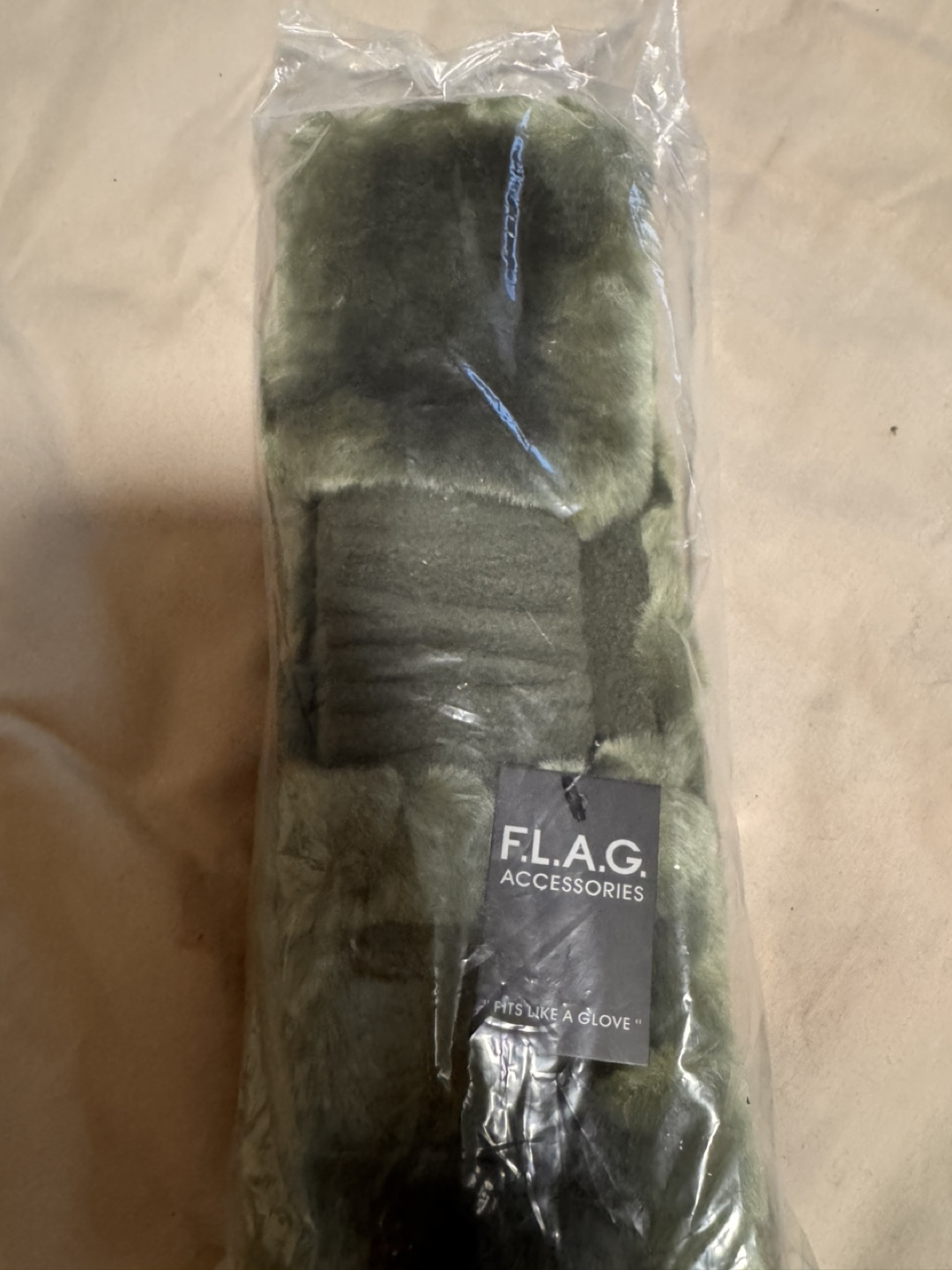 F.L.A.G. Accessories Faux Fur Gloves - Moss Green