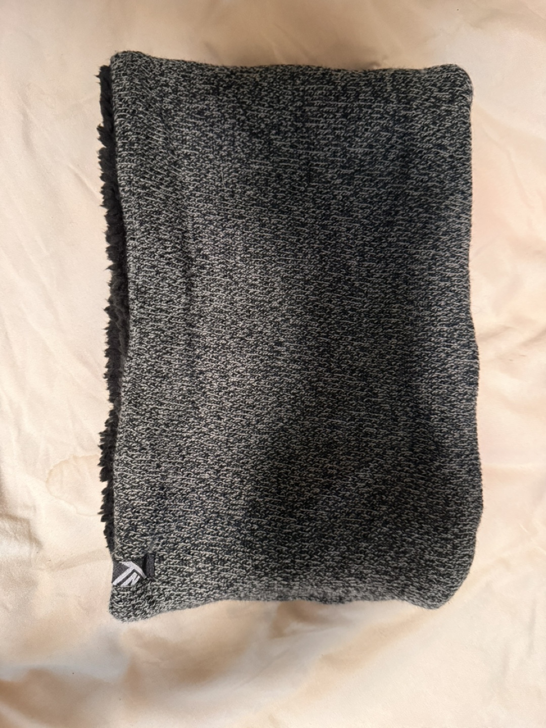 Grey and Black Knit Neck Warmer