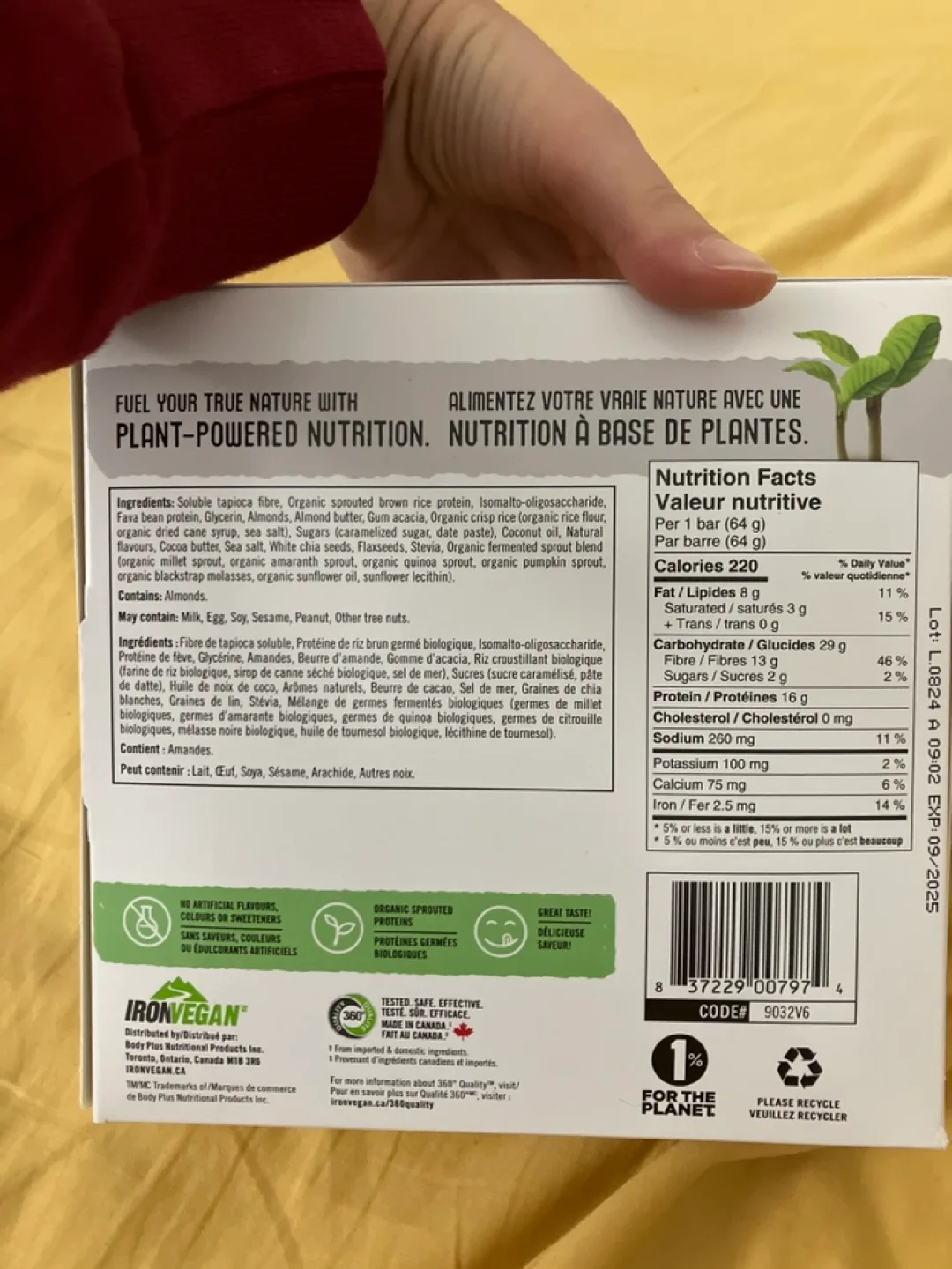 6 Sweet & Salty Caramel Iron Vegan Sprouted Protein Bars image indicator(5)