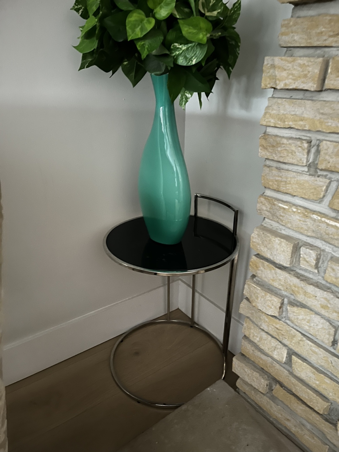 Modern Chrome and Glass Side Table
