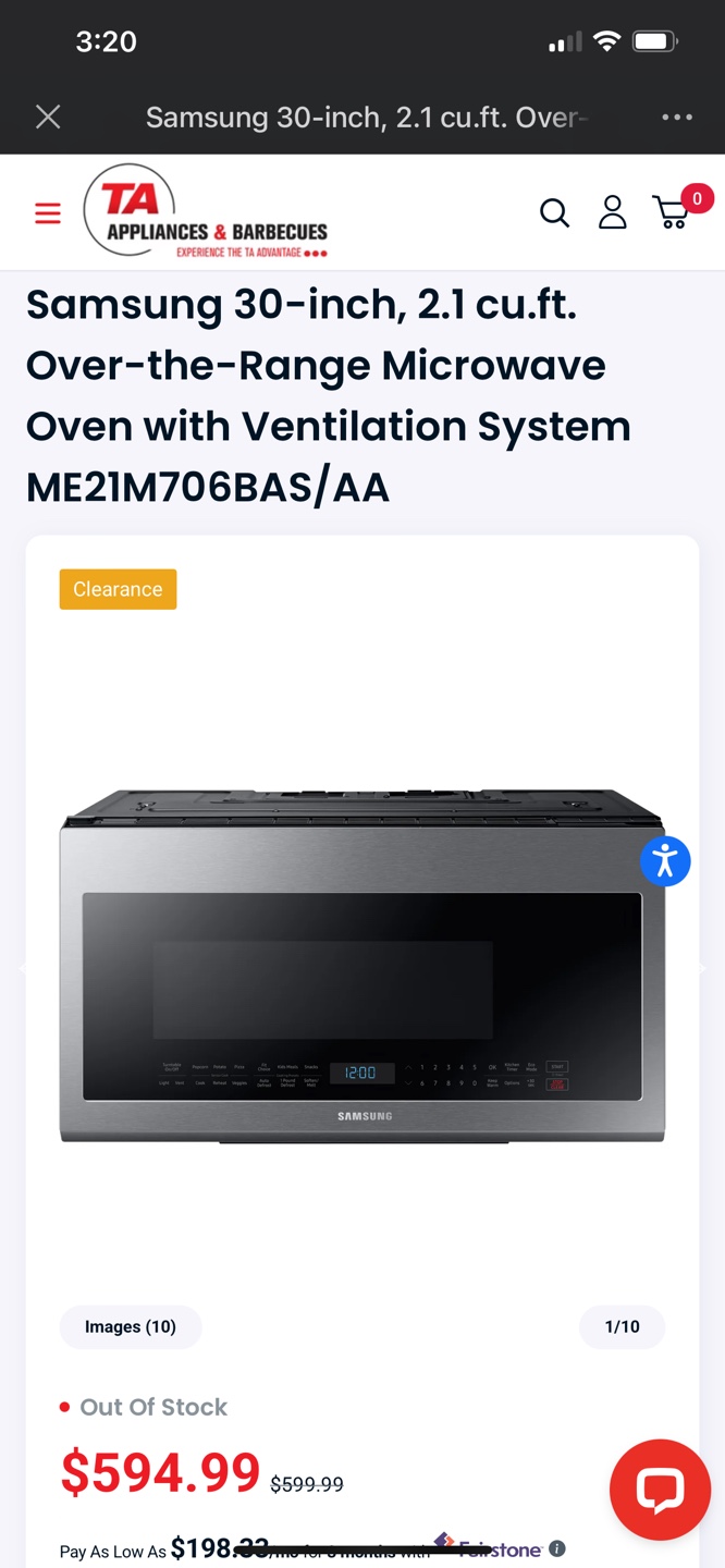 Samsung 30-inch Over-the-Range Microwave with Ventilation System