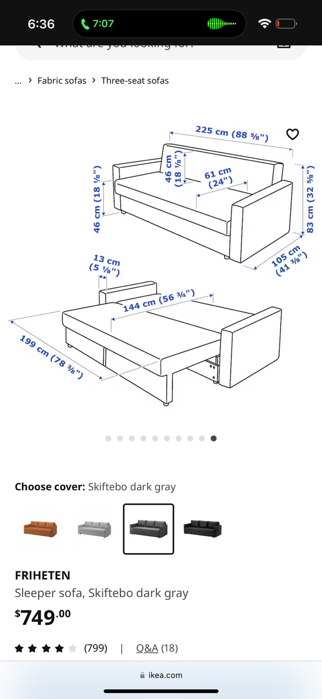 IKEA FRIHETEN Sleeper Sofa - Dark Gray - photo 5