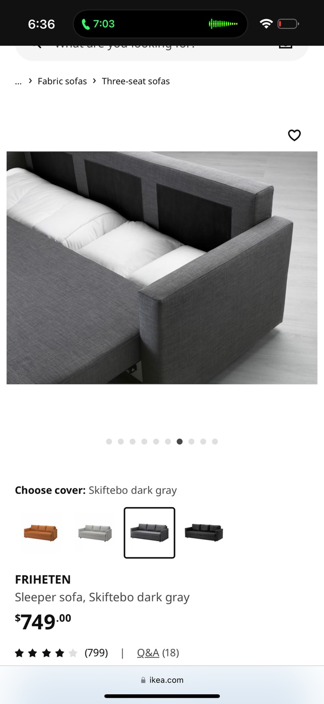 IKEA FRIHETEN Sleeper Sofa - Dark Gray - photo 4