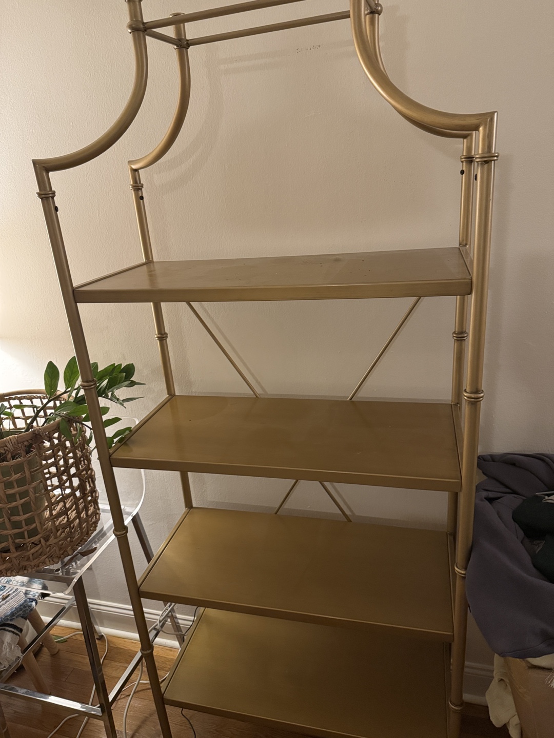 Gold Metal 5-Shelf Bookcase