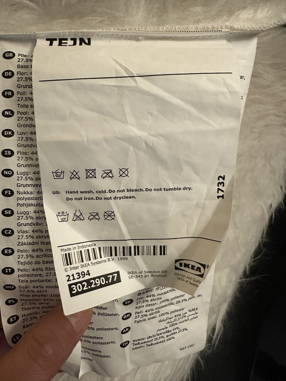 IKEA White Faux Fur Rug - photo 2
