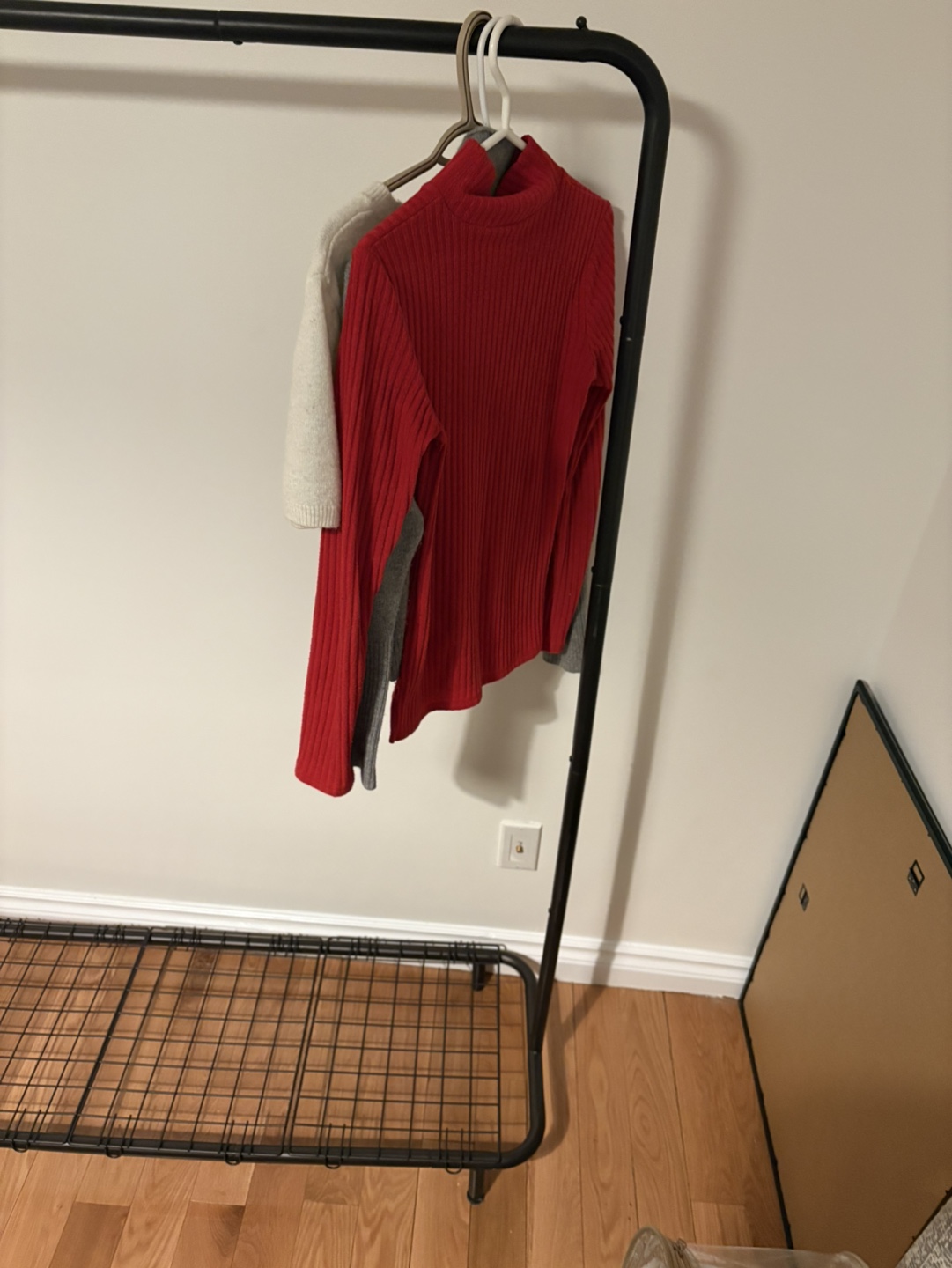 Black Metal Clothing Rack with Shoe Shelf - photo 3