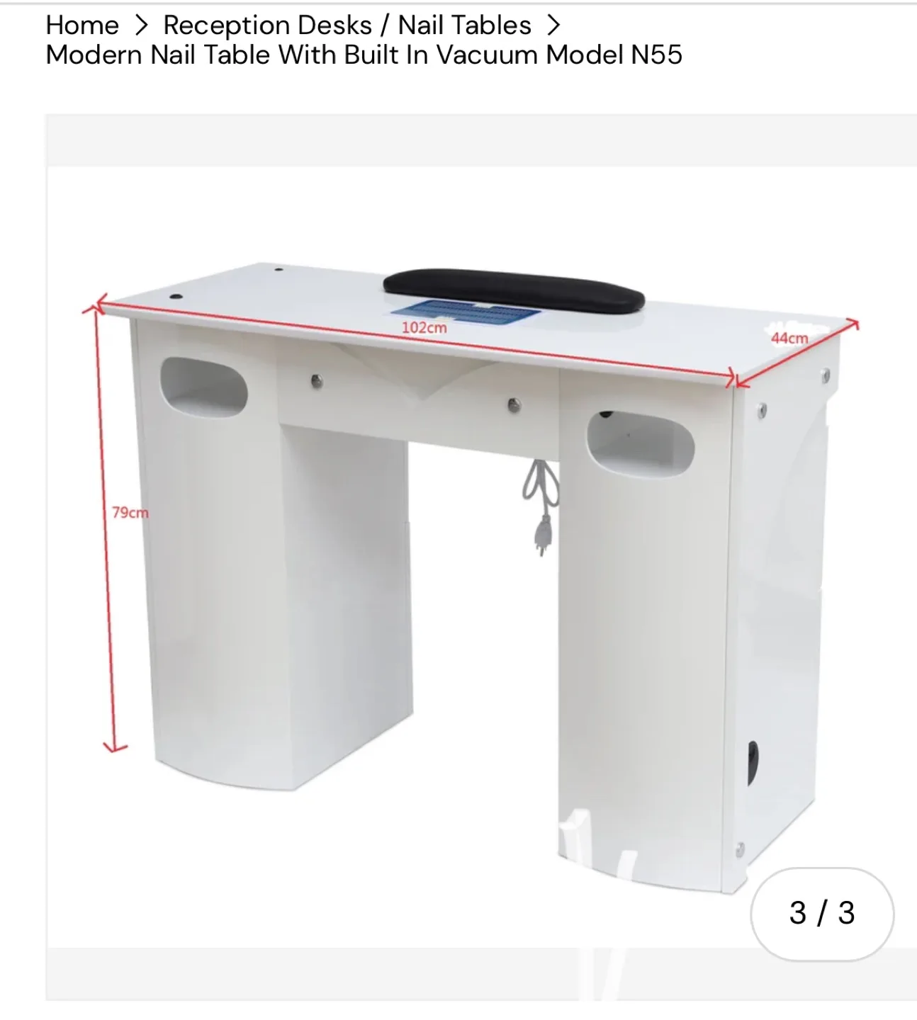 Modern Nail Table with Built-in Vacuum - Model N55 image indicator(2)