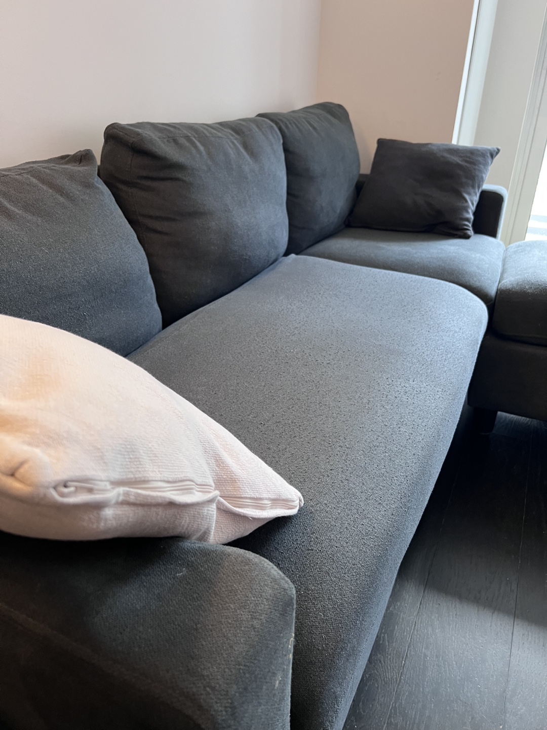 3 Seat Dark Grey Sectional Sofa - photo 2