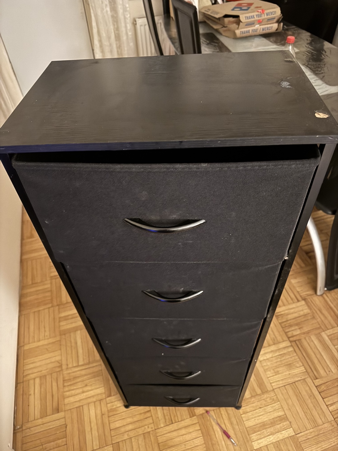 Black 5-Drawer Fabric Storage Organizer
