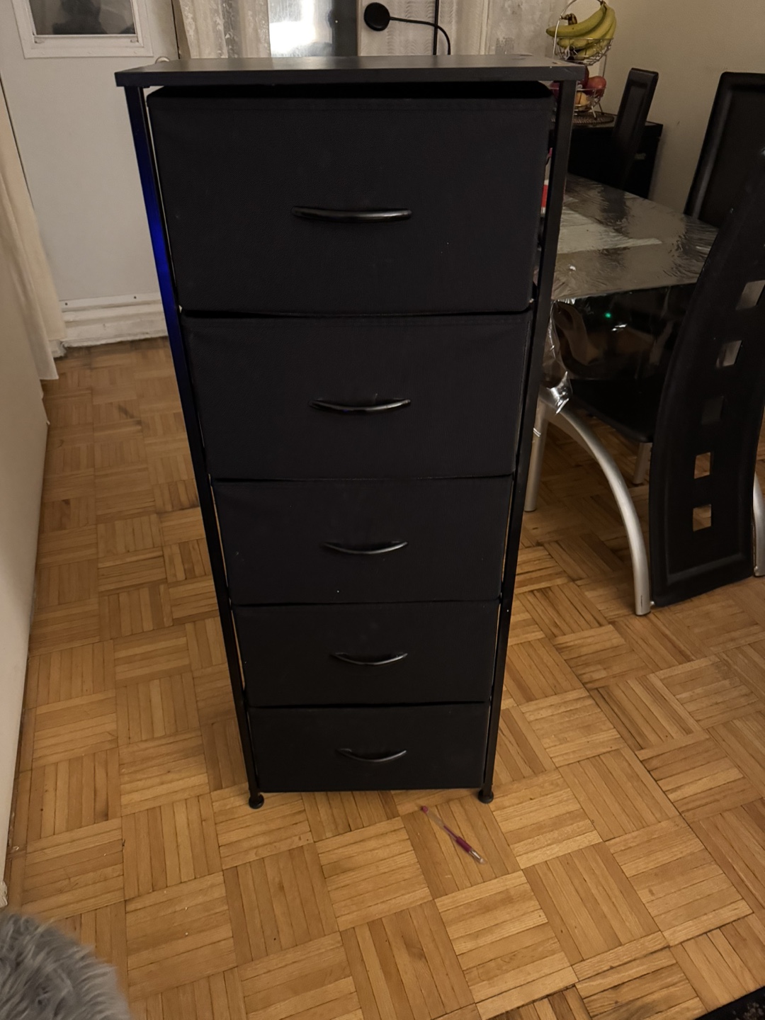 Black 5-Drawer Fabric Storage Organizer - photo 3