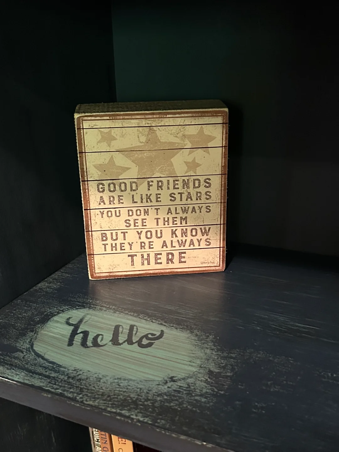 Distressed Blue Book Shelf/Media Console image indicator(2)