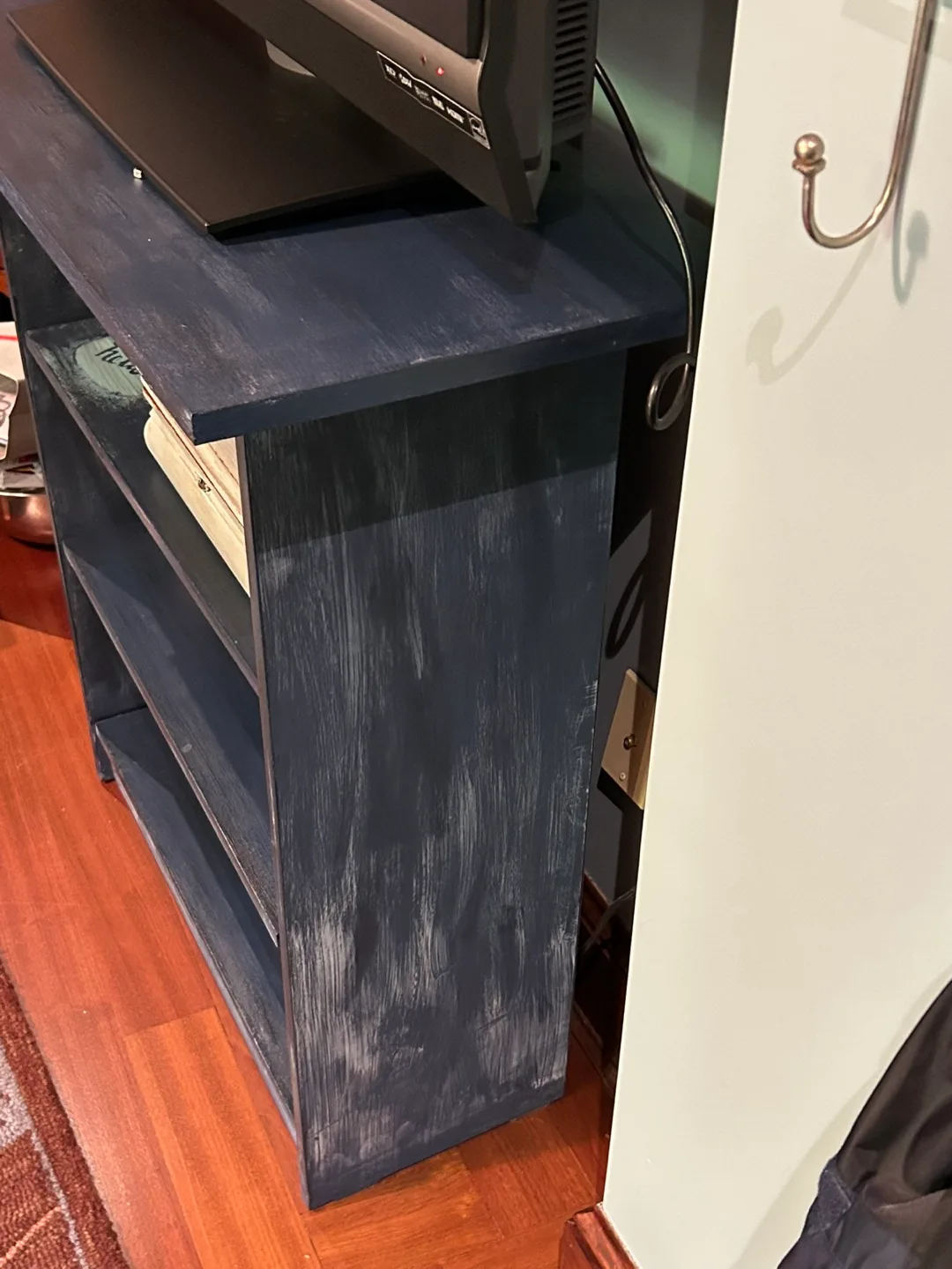 Distressed Blue Book Shelf/Media Console image indicator(5)