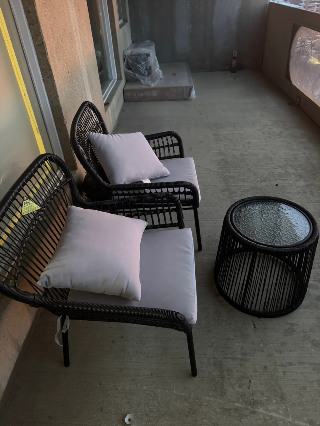 3-Piece Patio Set with Chairs and Table image indicator(2)