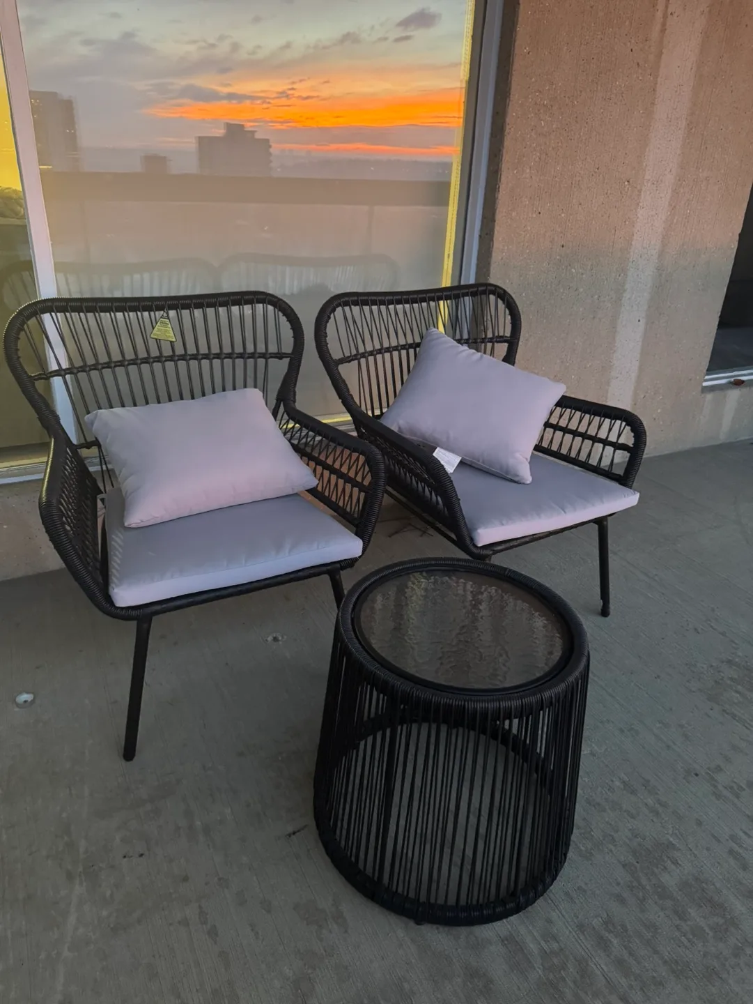 3-Piece Patio Set with Chairs and Table image indicator(3)