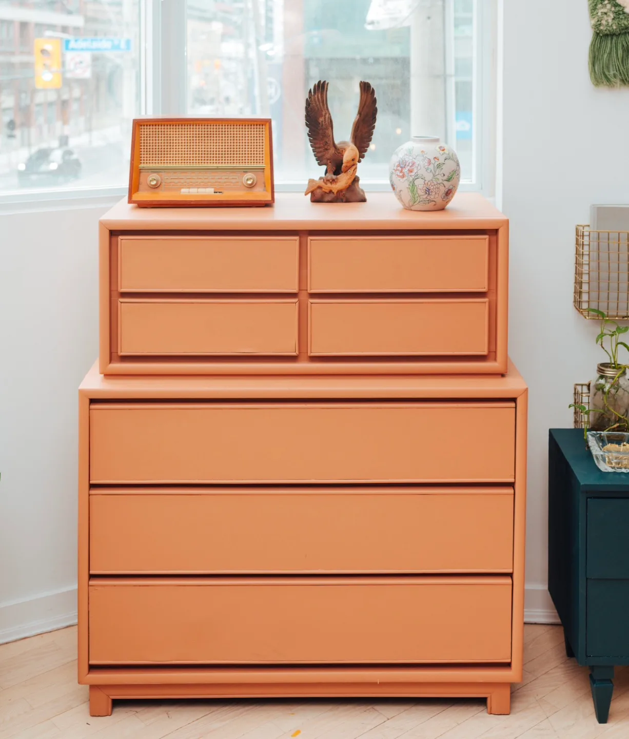 Kroehler MCM Should Wood Vintage Tallboy 🤎 Terracotta thumbnail