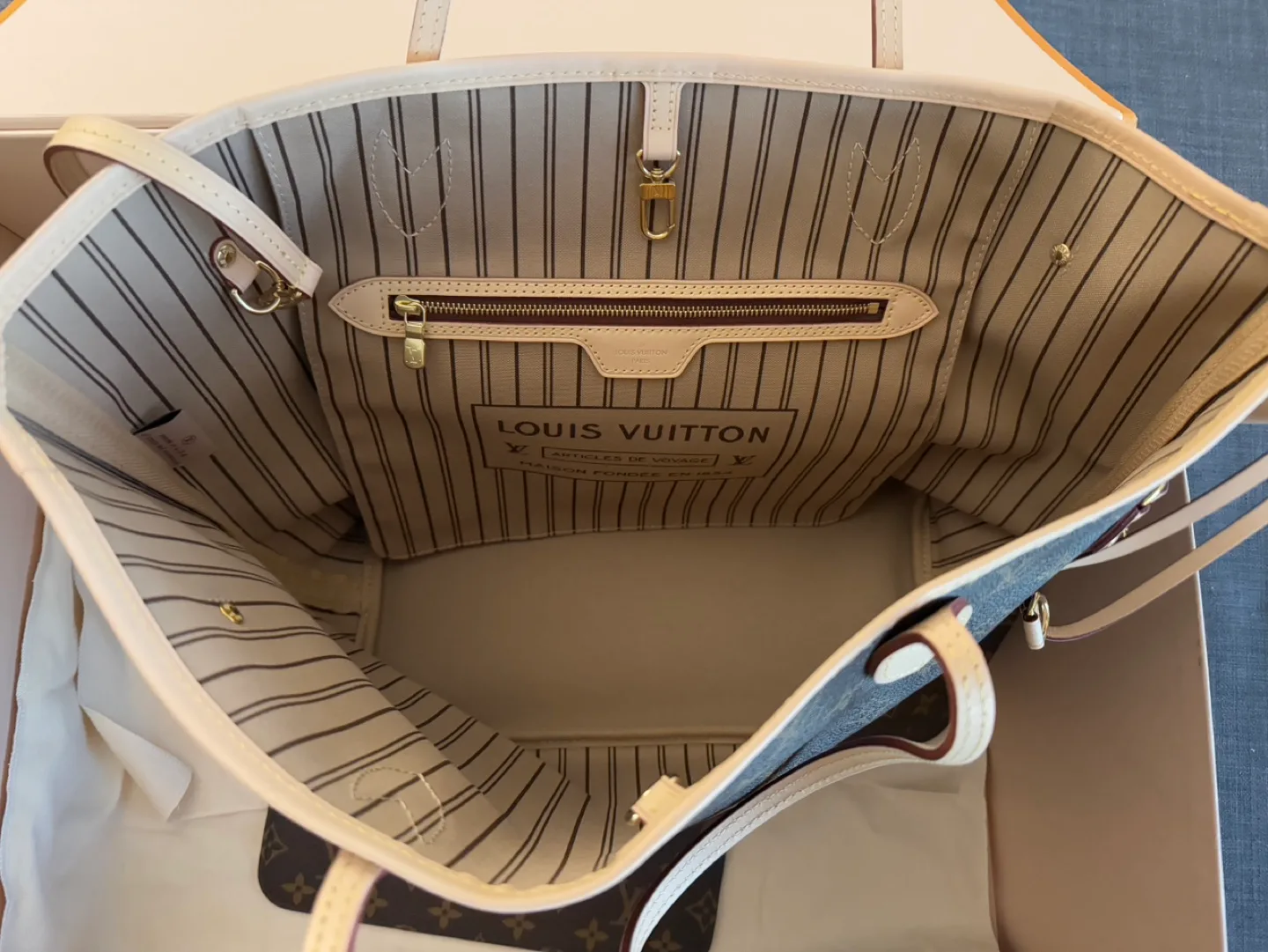 New Louis Vuitton Neverfull MM Tote Bag with Pochette image indicator(2)