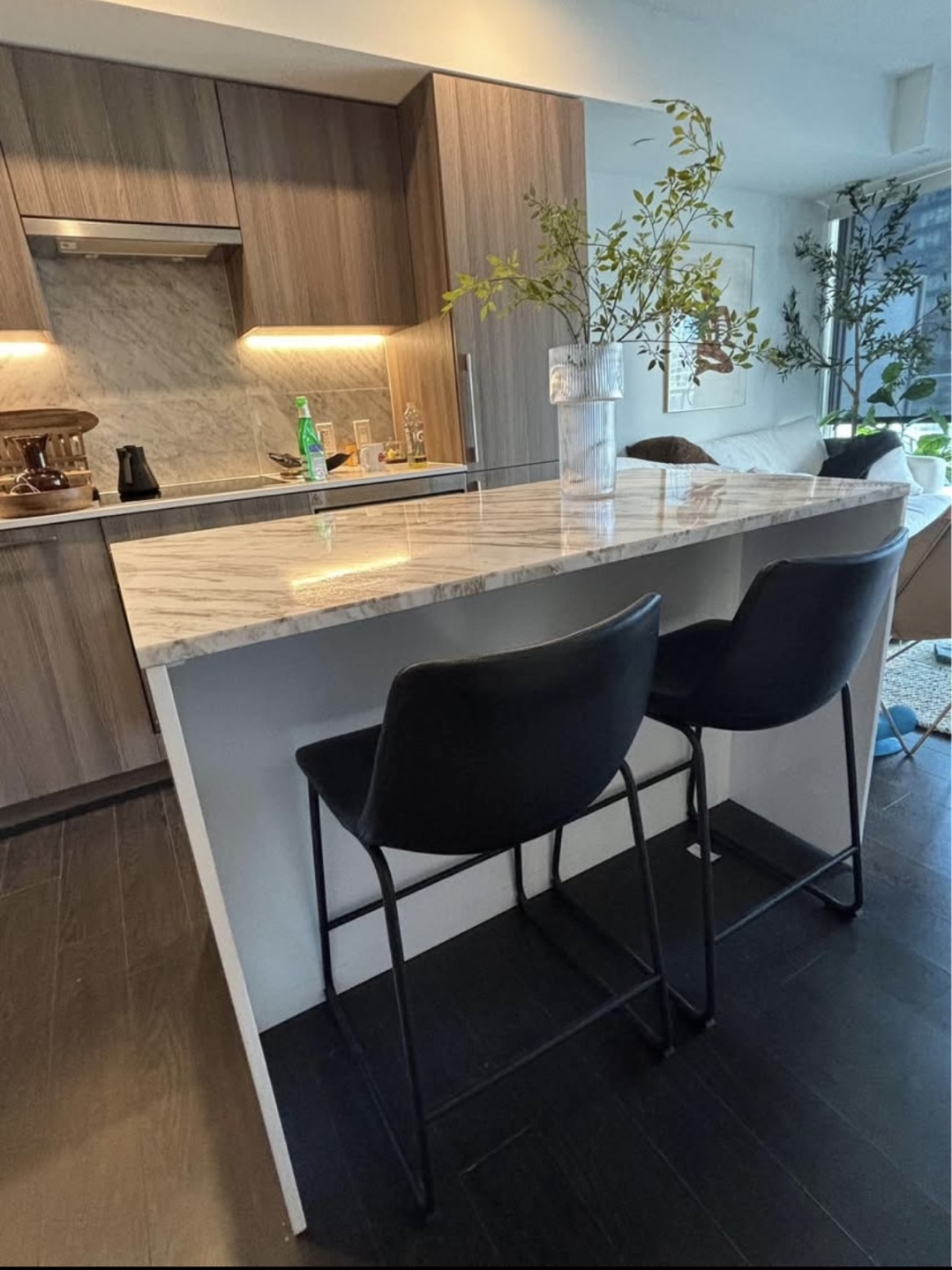 CB2 Marble Top Kitchen Island